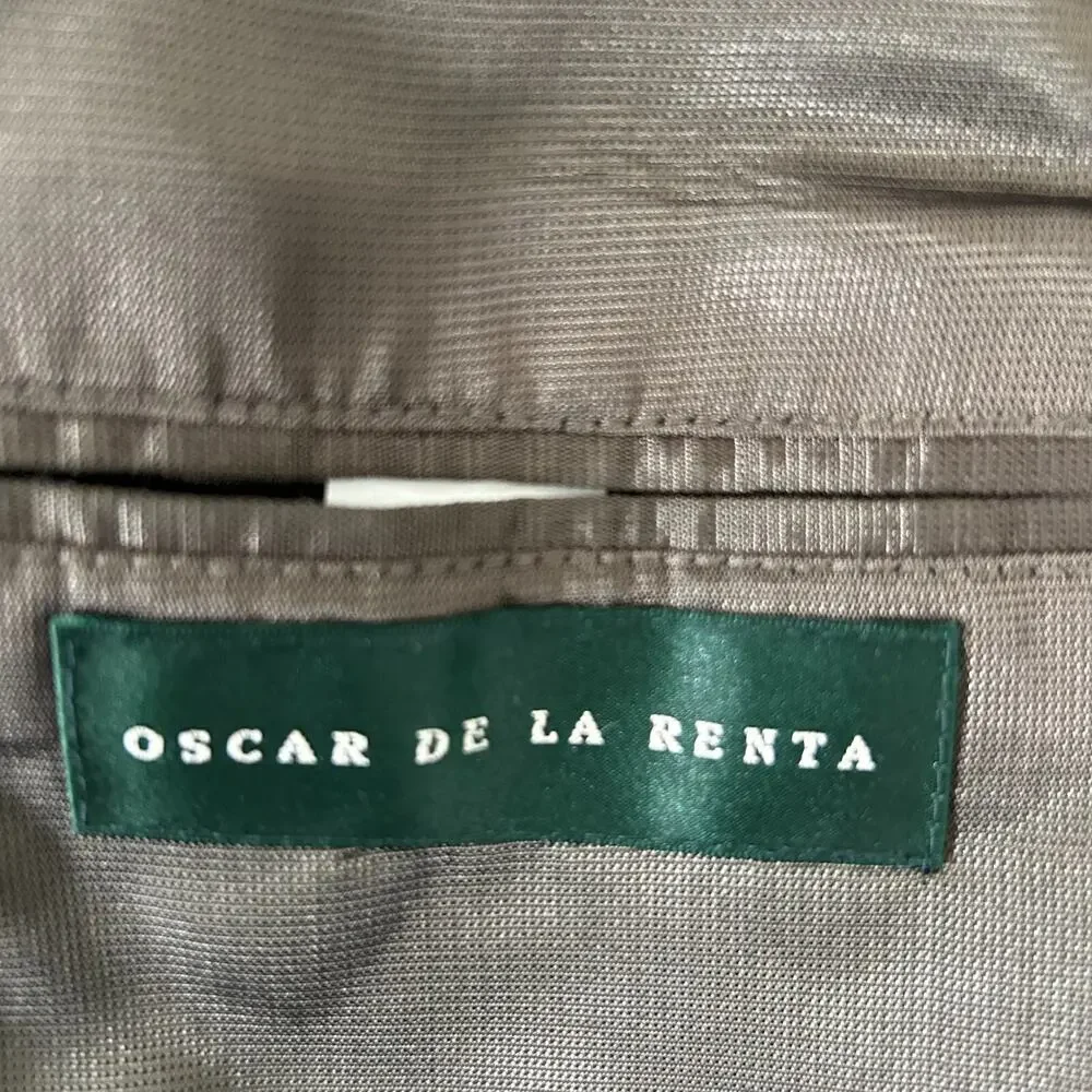 Oscar De La Renta Mens Blazer Size 44R Green Cashmere Wool Blend Preppy Academia